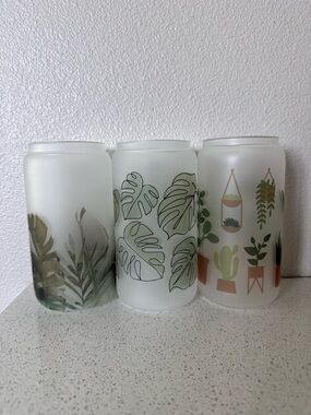 Frosted Glass Plant Lady Ice Glass Bundle